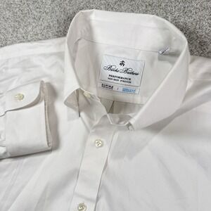 Brooks Brothers Shirt 17 / 34 Regent Fit Performance Non-Iron Coolmax White